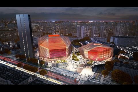 Bird's eye view of GMP's Urban Music Hall in Chengdu, China